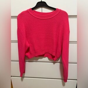 Zara Vibrant Pink Crew Neck Sweater